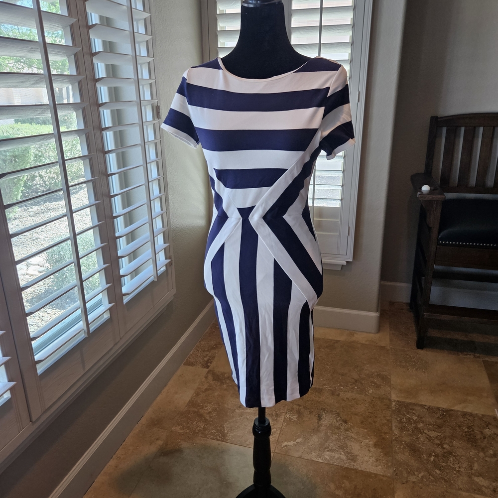 Nautical Bodycon Red Zipper Dress